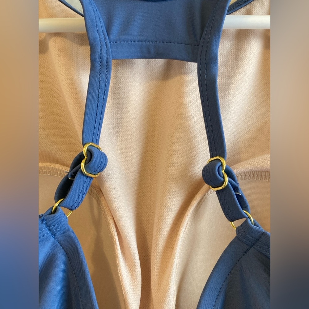 Kona Sol Blue Twist Front Swim Top - Picture 3 of 5